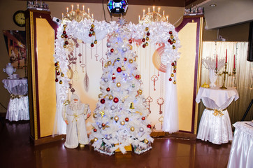 White Christmas tree in the interior