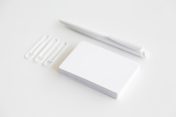 Blank stationery and corporate identity set on white background. Template for design presentations. Branding Mock-Up.