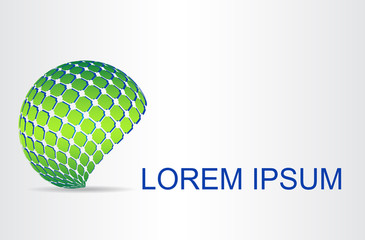 Logo stylized spherical surface with abstract shapes