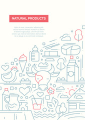 Natural Products - line design brochure poster template A4