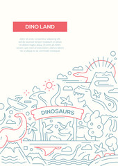 Dinoland - line design brochure poster template A4