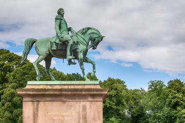 Statue of Norwegian King Karl Johan XIV in Oslo, Norway