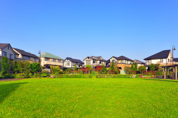 Fototapeta na wymiar Japan's residential area, suburbs of Tokyo