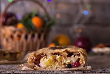 strudel and winter decor