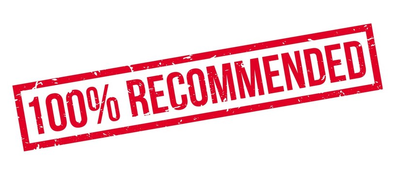 100 percent recommended rubber stamp