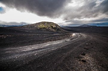 On the highland gravel road, Iceland