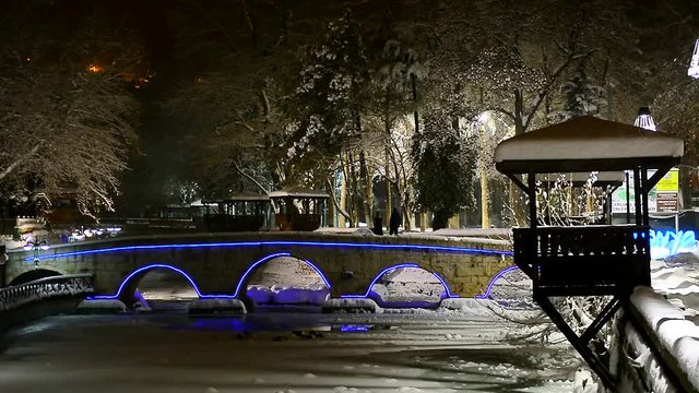 Bir kış g&uuml;n park g&ouml;r&uuml;nt&uuml;s&uuml;