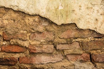 ruin wall in thai temple