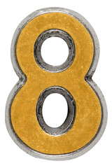 Metal numeral 8 eight, , isolated on white background