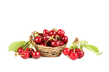 Sweet cherry isolated on a white background