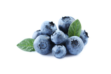 Tasty blueberries isolated on a white