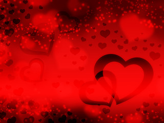 Red hearts background. Blurred hearts Background Valentine's Day. 