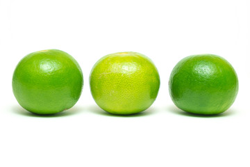 Limes on isolated white background.