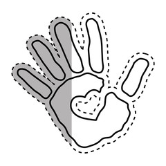 Human hand silhouette icon vector illustration graphic design