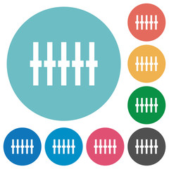 Graphical equalizer flat round icons