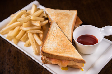 Smoked salmon sandwich
