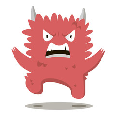 Angry swearing monsters in a flat style. Colorful angry characters - 131654968