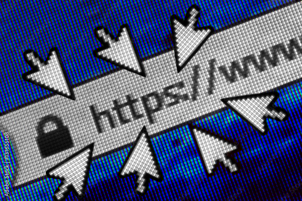 Fototapete closeup of http address in web browser in shades of blue