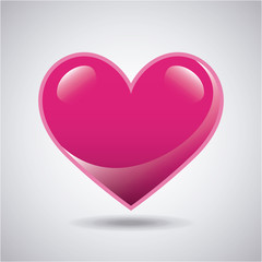 pink hearth shape icon over white background. colorful design. vector illustration