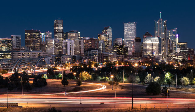 Denver Night Skyline