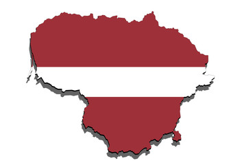 Fototapeta premium close up on Lithuania map on White background