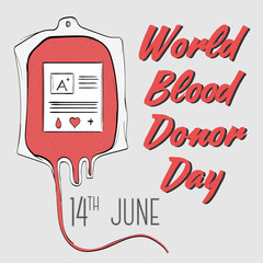 Hand drawn modern  poster or  banner for blood donor - 131656719