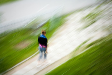 Young woman on walk.