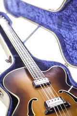 Vintage archtop semi-acoustic bass guitar