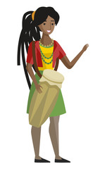african reggae girl with percusion drum