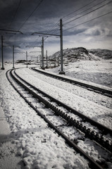 Mountain railway between Zermatt and Gornergrat, Alps, Switzerland