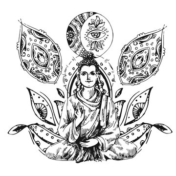 illustration  with buddha