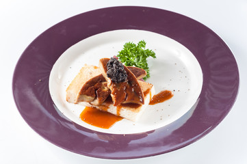 Foie gras, bread, roe sauce,kaiseki
