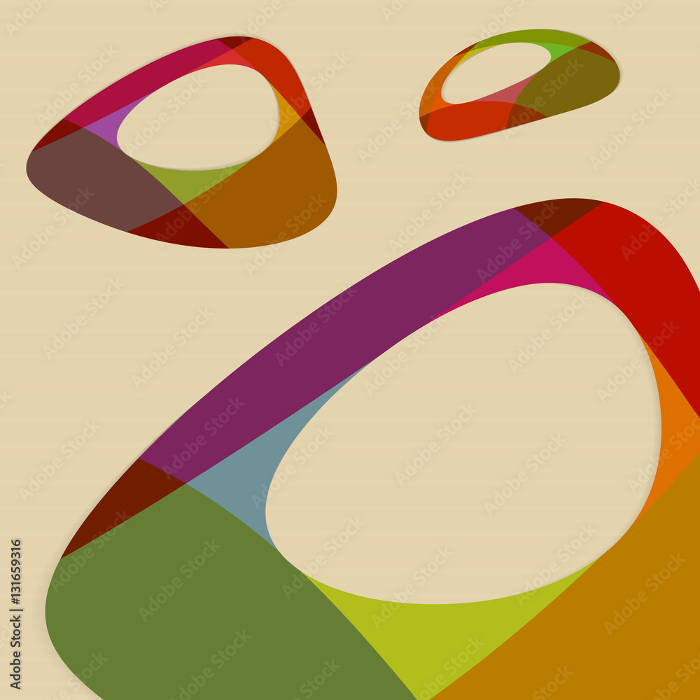 Poster color shapes with rounded holes. vector