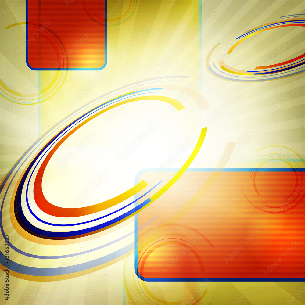 Poster Geometric layout in retro style with perspective circles. Vector