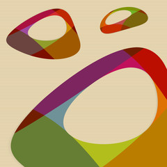Color shapes with rounded holes. Vector