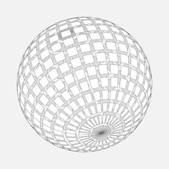 Outline sphere. 3d vector geometric object