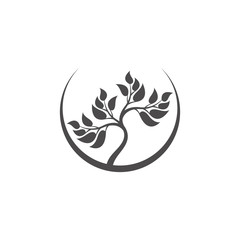 Abstract tree emblem. Tree silhouette isolated.
