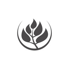 Abstract tree emblem. Tree silhouette isolated.