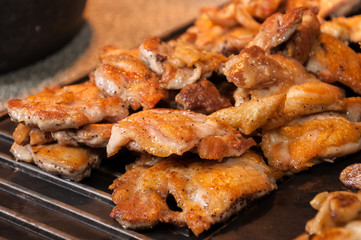 a pile of fried chicken