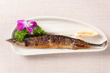 grilled pacific saury