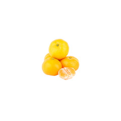 Fresh ripe mandarins, isolated on white
