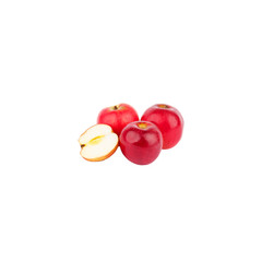 Whole and a half apples isolated on white