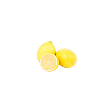 Fresh yellow lemons, isolated on white