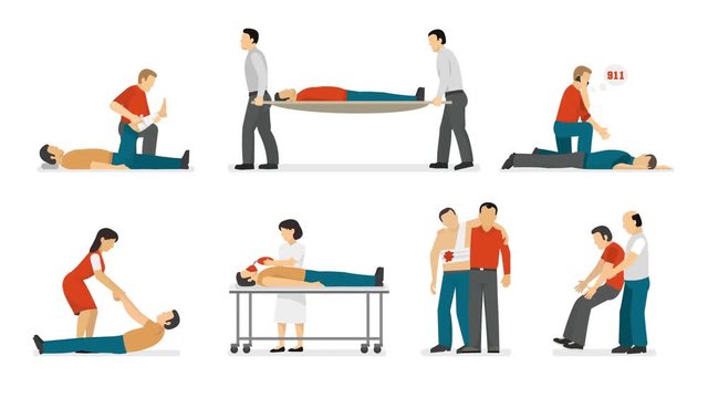 First aid emergency treatment video animation footage