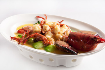 Butter baked lobster with cheese