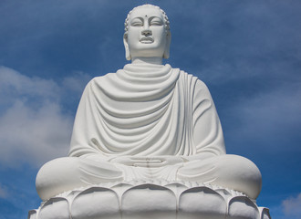 White statue of giant Buddha, Vietnam