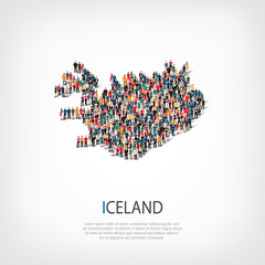 people map country Iceland vector