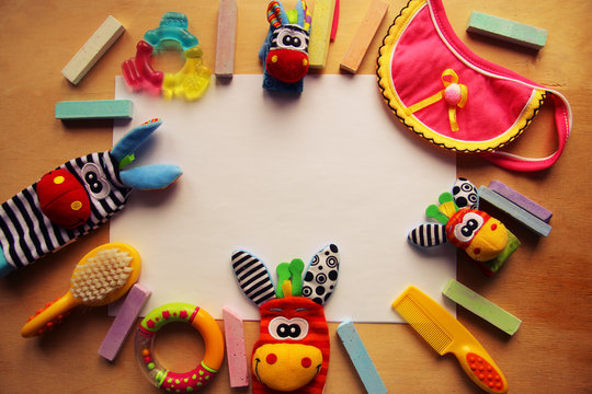 Frame made of toy accessories for children