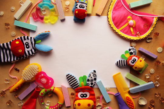 Frame made of toy accessories for children