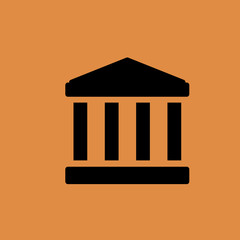 bank building icon. flat design